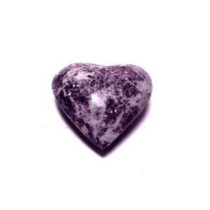  Leopidolite Healing Crystal Purple Puffy Heart Stone
