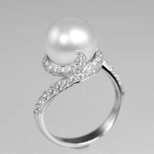 MIKIMOTO Rhapsody 18ct white gold Pearl & Diamond ring  