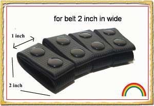 POLICE LEATHER DUTY BELT KEEPERS BLACK SNAPS  