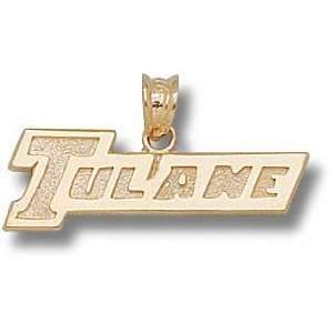  Tulane Green Wave Solid 10K Gold TULANE 5/16 Pendant 