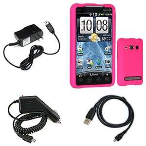  iNcido Brand HTC EVO 4G Sprint Combo Rubber Feel Hot Pink 