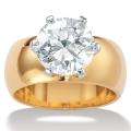 Ultimate CZ Gold Overlay Cubic Zirconia Solitaire Ring  