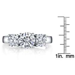 14k White gold 2ct TDW 3 stone Engagement Ring (I, VS2)   