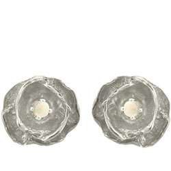   Designer October Birthstone Opal Flower Stud Earrings  
