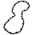 Black Agate, Crystal and Cubic Zirconia Necklace