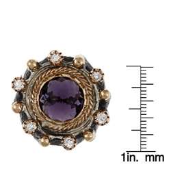 Byzantine Jewelry Simulated Amethyst Ring  