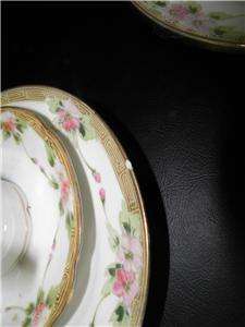 ANTIQUE HANDPAINTED NIPPON FLORAL CHOCOLATE SET OF 20 PIECE  