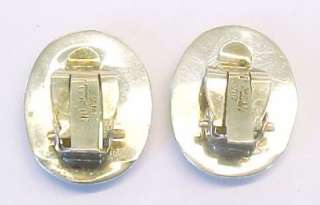 Vintage SIAM Niello Sterling Silver Clip On Earrings ~ in very good 