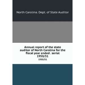  Annual report of the state auditor of North Carolina for 