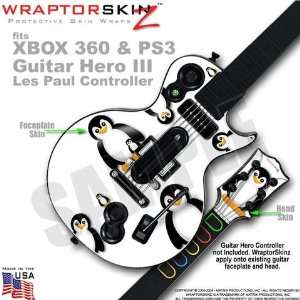 Penguins on White WraptorSkinz Skin fits XBOX 360 & PS3 Guitar Hero 