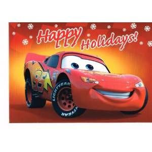  Disney Pixar Cars Lightning McQueen Holiday Card Set  Red 