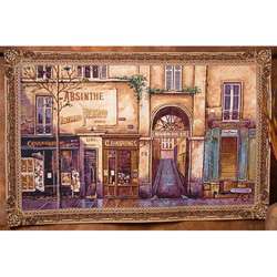 Paris Street Scene Wall Art Tapestry  