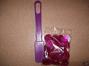 200ct BINGO CHIPS VIOLET MAGNETIC NEW DESIGN W WAND  