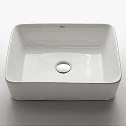 Kraus White Rectangular Ceramic Vessel Sink  