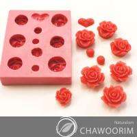No.17  Heart Rose 10pcs Decorating Silicone molds Deco mold Cake 