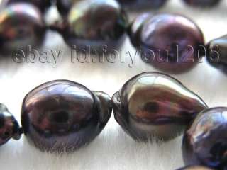 Rare Natural 20mm Black Reborn Keshi Pearl Necklace 14k  