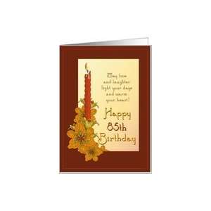  Happy 85th Birthday Tiger Lily and Red Candle Card Toys & Games