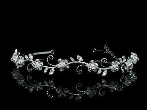 Bridal Flower Rhinestones Crystal Wedding Headband Tiara 7599  