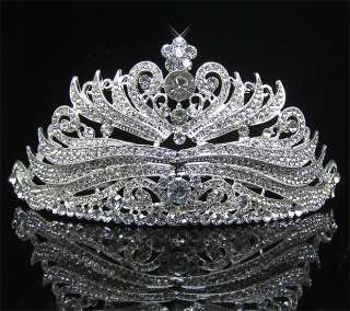 Wedding/Bridal crystal veil tiara crown headband CR187  
