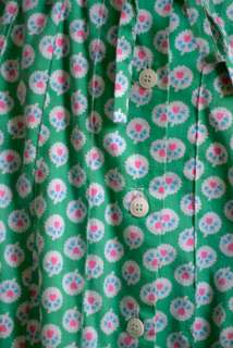 CUTE vintage 1970s 80s green & pink HEART novely print button front 