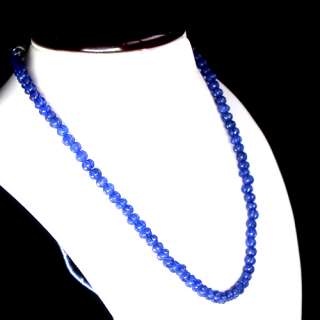   TOP GRADE AAA 210.00 CARAT NATURAL CARVED BLUE SAPPHIRE BEADS NECKLACE