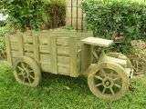 Handcrafted Cedar Wood Olive Green Large Decorative Truck Planter 