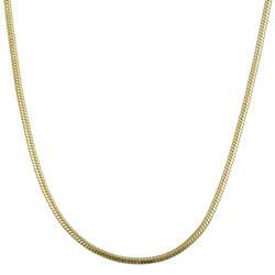   14k over Sterling Silver 24 inch Snake Chain (1 mm)  