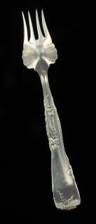 ANTIQUE TIFFANY STERLING VINE GRAPE CHEESE MEAT FORK  