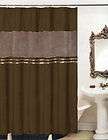New Luxury Fabric Shower Curtain Liner Set Mocha Brown items in 
