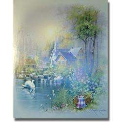 Andres Orpinas Church Swans II Canvas Art  