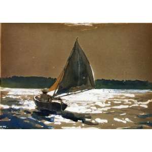  Oil Painting Sailing by Moonlight Winslow Homer Hand Painted Art 