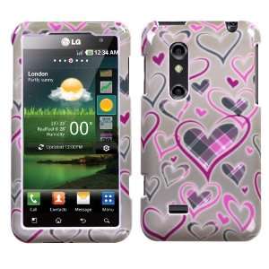  Plaid Heart Phone Protector Cover for LG P925 (Thrill 4G 