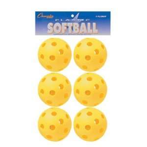  Champion Sports Plastic Softball 6PK   Yellow Toys 