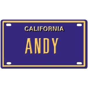    Andy Mini Personalized California License Plate 
