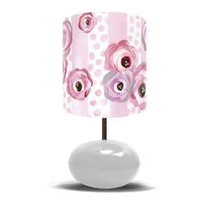  Polka Dots and Pink Roses on White Base Lamp Kitchen 