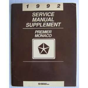   Manual Supplement (Premier / Monaco) Chrysler Corporation Books