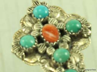 PREVIOUSLY OWNED SOUTHWEST STERLING SILVER TURQUOISE SPINY OYSTER 