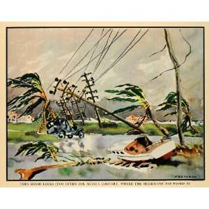 1936 Print Hurricane Miami FL Joseph Webster Golinkin   Original Print