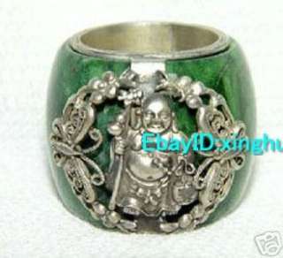2010 Rare jewelry green jade buddha thumb rings  