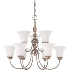  Nuvo 60/1823 Dupont 9 Light Chandeliers in Brushed Nickel 