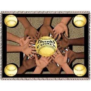  All 4 One Softball Coach Tapestry Throw