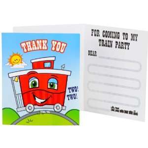   Train 2nd Birthday Thank You Notes (8) Party Supplies Toys & Games