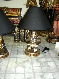 EGYPTIAN STATUE King Tut Table Lamp with Shade  