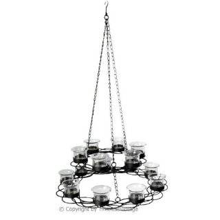 15 Glass Votive Candle Holder Hanging 2 tier Chandelier