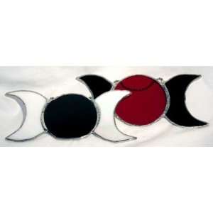  Triple Moon Hanging Stained Glass