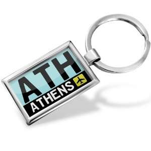 Keychain Airport code ATH / Athens country Greece   Hand Made, Key 