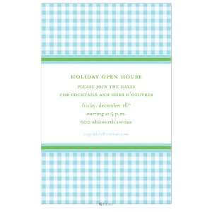 BLUE GINGHAM HOLIDAY PARTY INVITATIONS