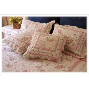  Shabby and Vintage Style Pink Roses Embroidery Cushion 