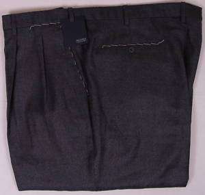 INCOTEX PANTS $1890 CHARCOAL GRAY 100%CASHMERE HANDMADE DRESS SLACKS 