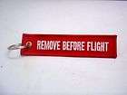 Remove Before Flight   Keychain Luggage Tag Zipper Pull Woven 